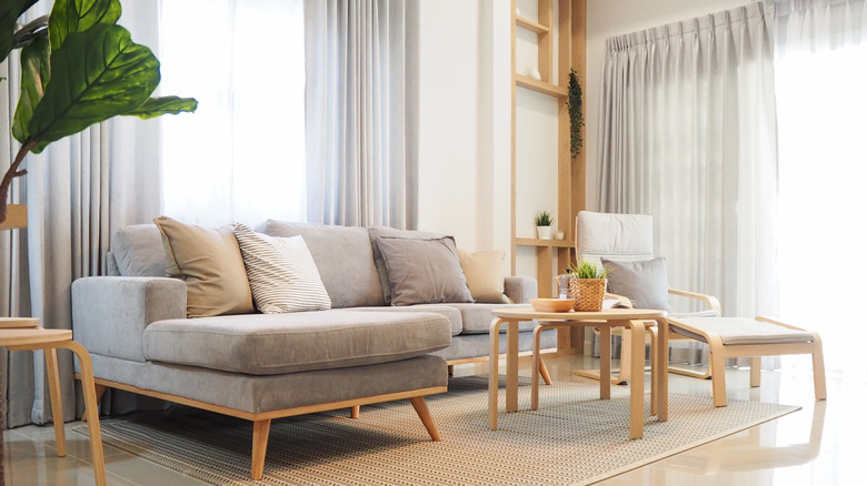 low-lined furniture in living room