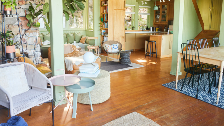 open concept living room with multiple seating area