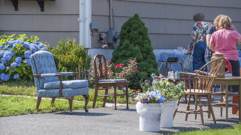 People shopping at an estate sale