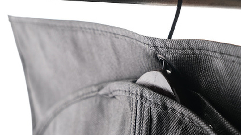 Garment bag on a hanger