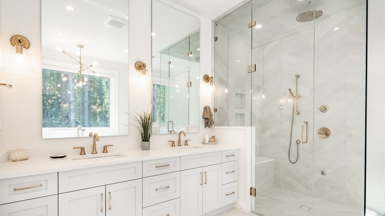 bathroom with a shower