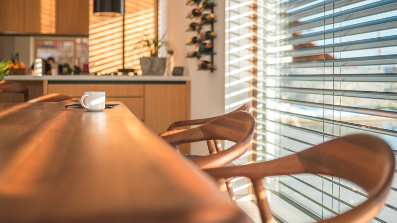 Wooden furniture exposed to the sunlight