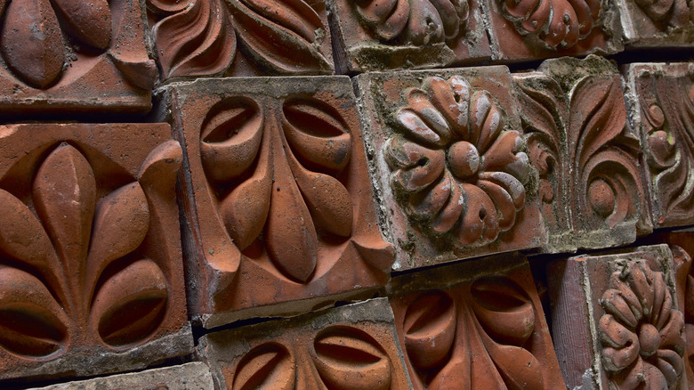 terracota tiles in salvage yard