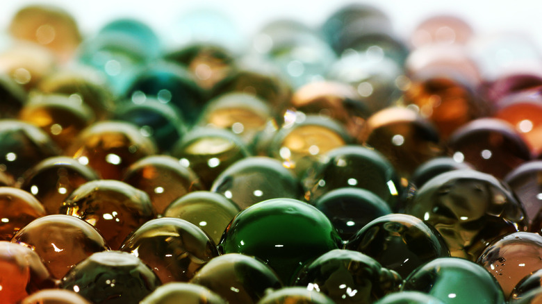 Selection of colorful gel beads for use in planters