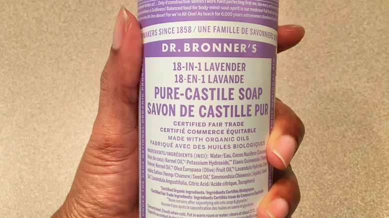 Bottles of Dr. Bronner's soap