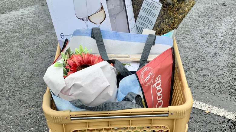 HomeGoods cart full of items