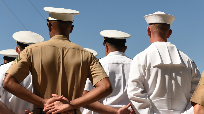 U.S. Navy from back view