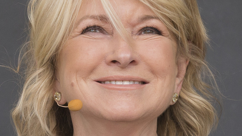 Martha Stewart smiling, looking up