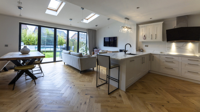 Spacious, modern kitchen design with an open-concept layout