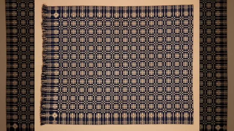 Antique overshot coverlet