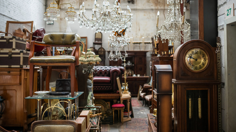Vintage furniture in a store