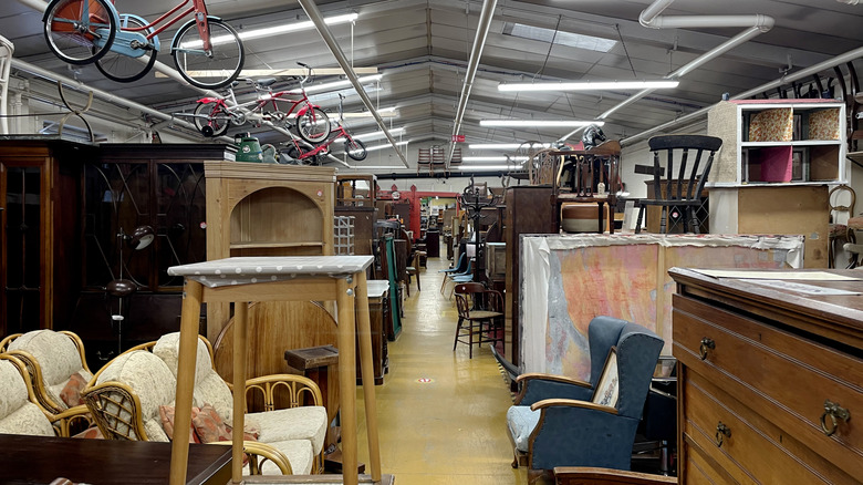 Furniture in a secondhand store