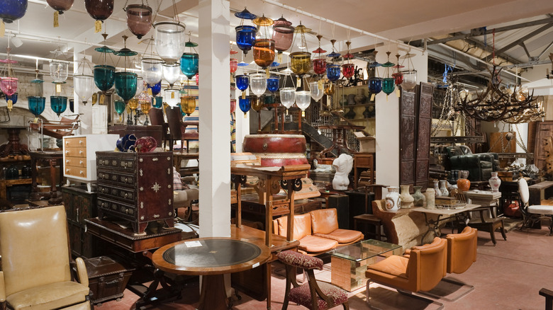 Thrift store furniture section