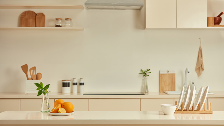 Kitchen layout with an island