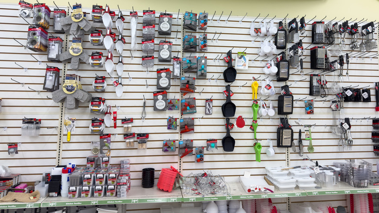 A kitchen aisle in a Dollar Tree store