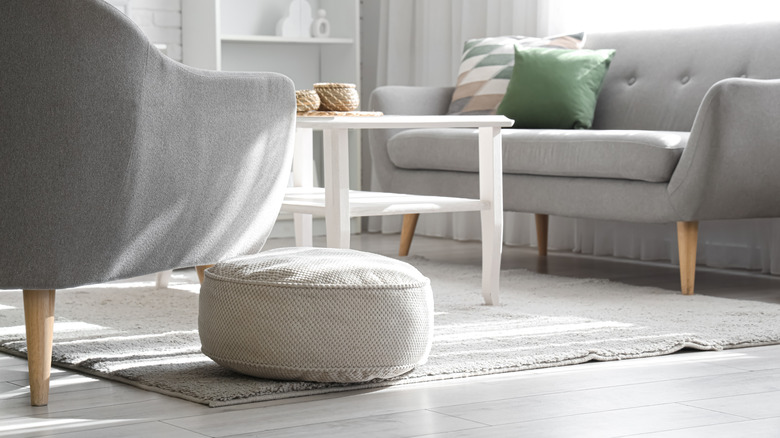 A pouf in a living room