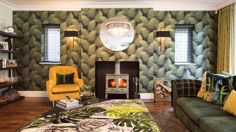maximalist room with mix of decor eras