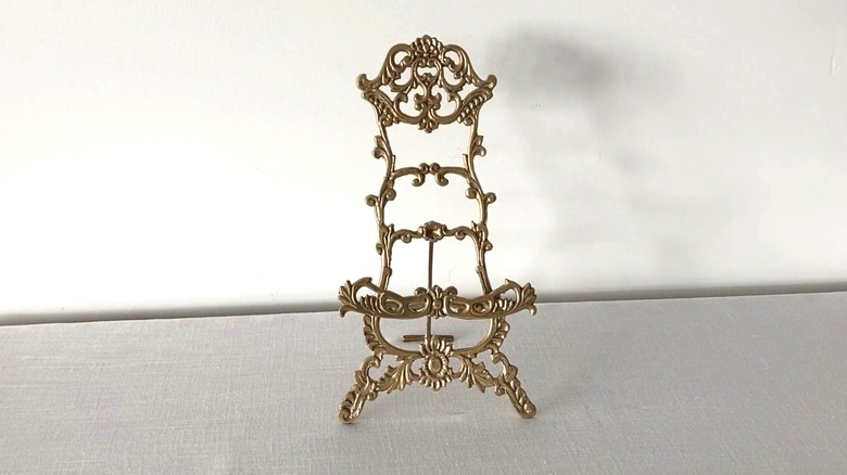 Vintage 1950s brass display easel