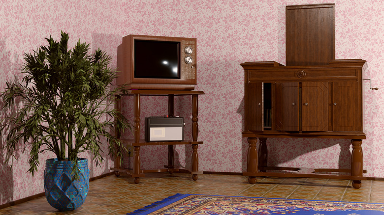 Retro home decor in living room