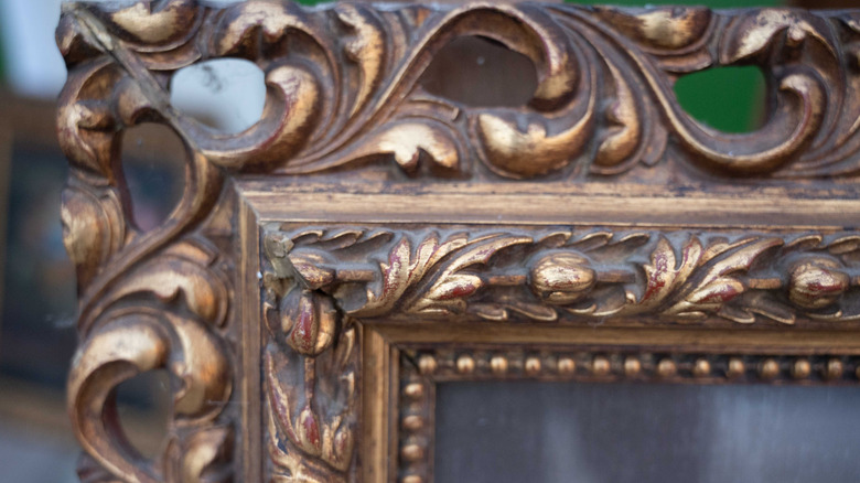 Vintage gilded frame details