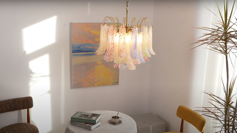 Murano Glass chandelier in dining area