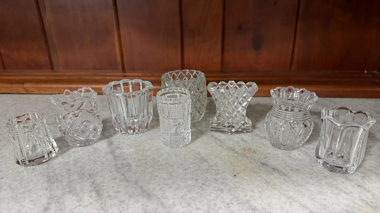 collection of vintage toothpick holders