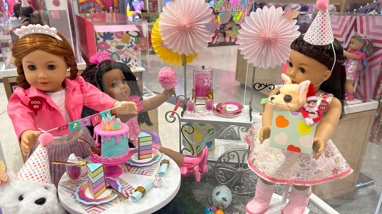 American Girl Dolls on display at a store
