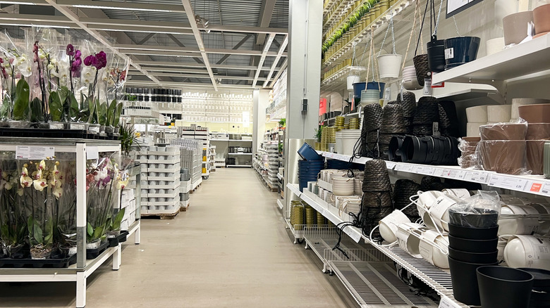 A view of the IKEA planter aisle