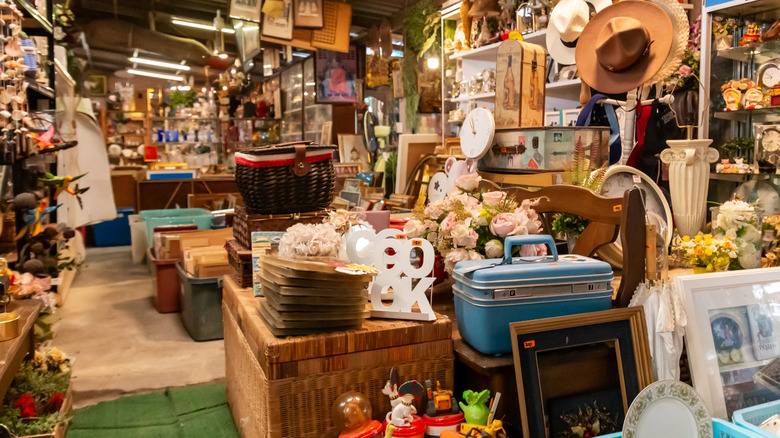 Aisles in a second-hand store