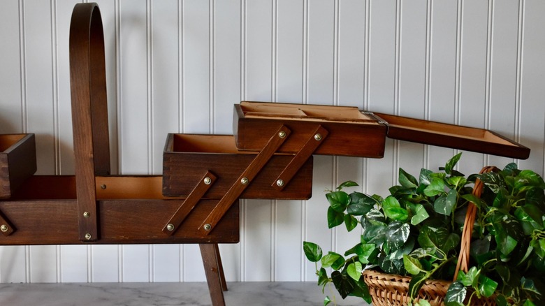 The tiered vintage cantilever sewing box