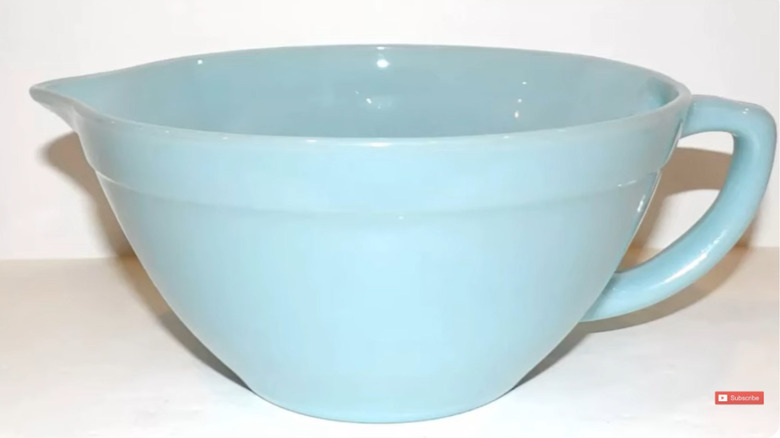 light blue Fire King azerite batter bowl