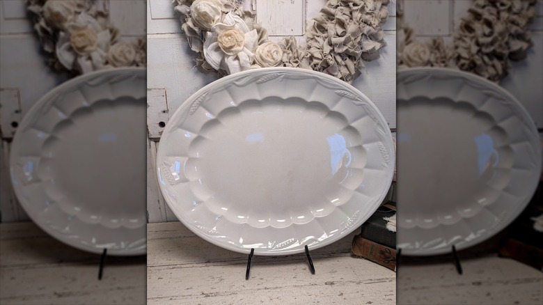 An antique Elsmore & Forster ironstone platter