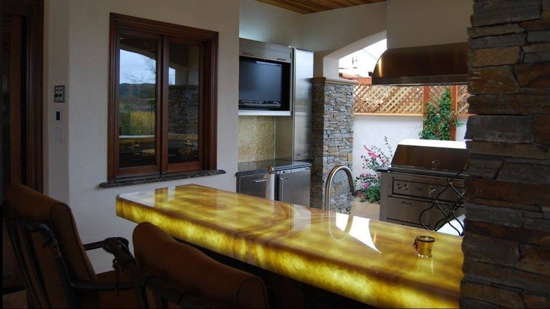 glowing countertop in kitchen