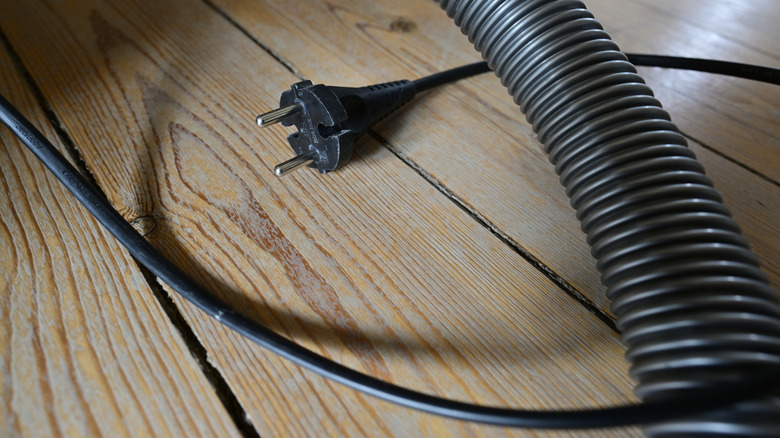 Close up of vacuum cleaner cord
