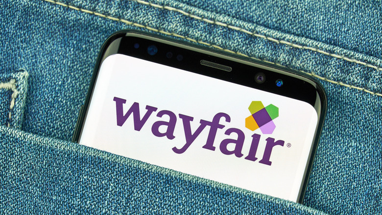 phone with wayfair website