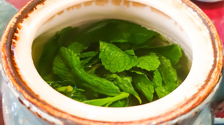 Steeping nettles in water