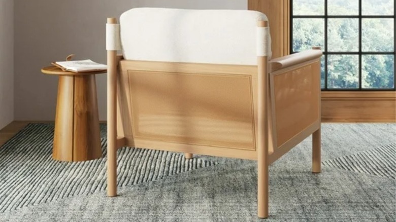 Back of Nathan James rattan armchair