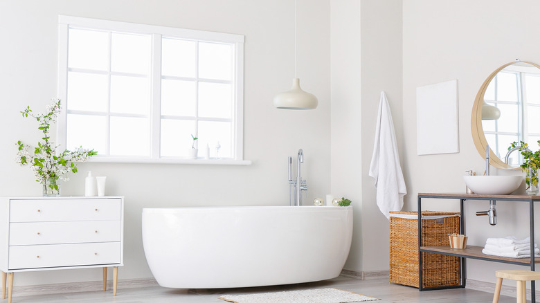 White bathroom with windows