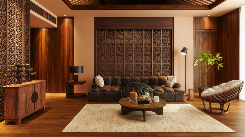 Modern room with vintage wood accents