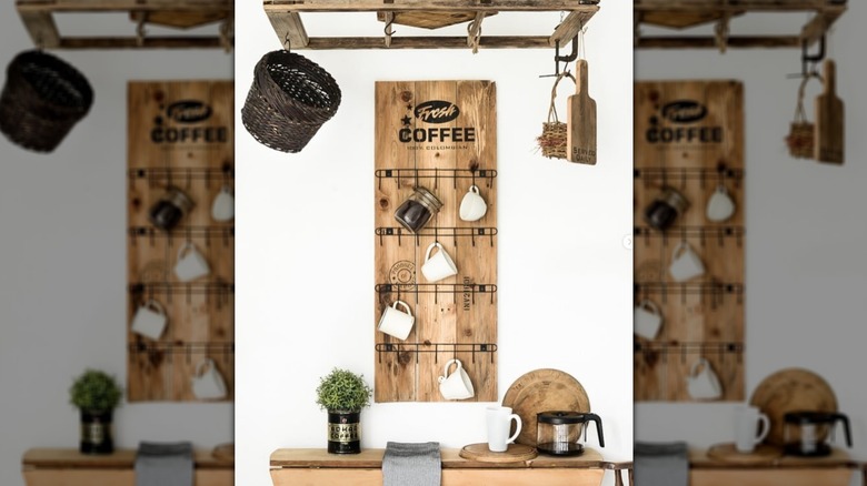 Wood and metal DIY cup rack