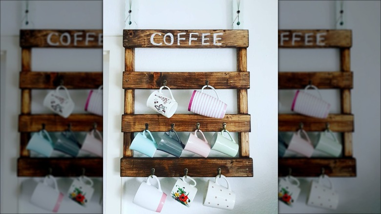 Wood pallet cup holder