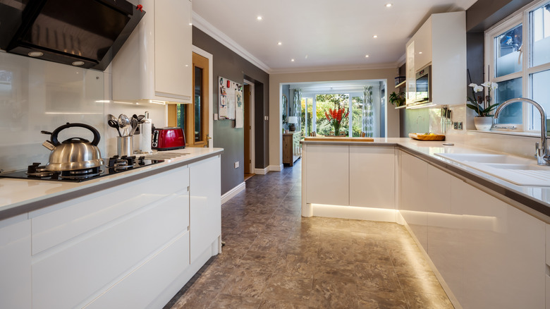 Kitchen with Corian countertops