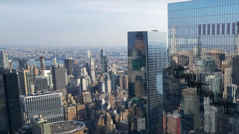 Aerial view of Hudson Yards New York landscape with high-rises