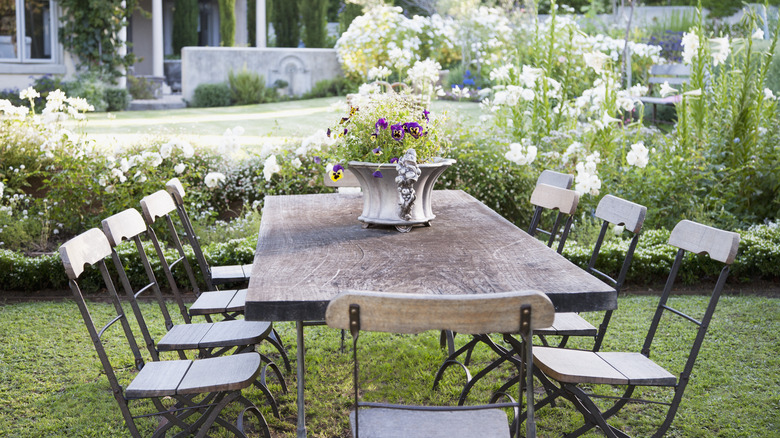 garden with table