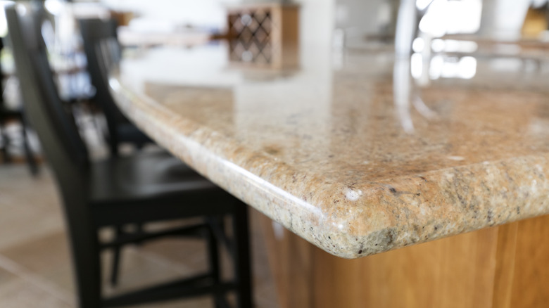 Bullnose edge rounded kitchen countertop