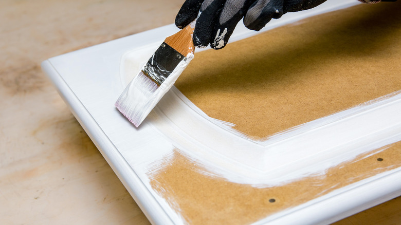 Hand painting cabinet door