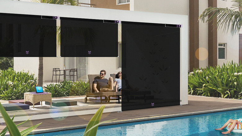 black motorized shades
