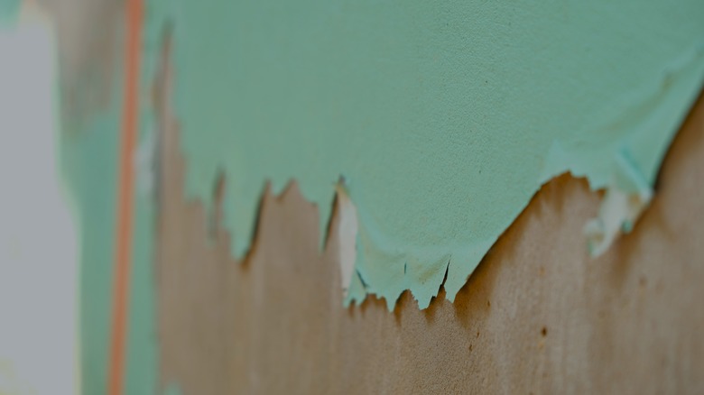 Ripped drywall paper