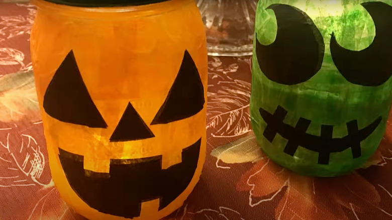 Halloween mason jar lanterns