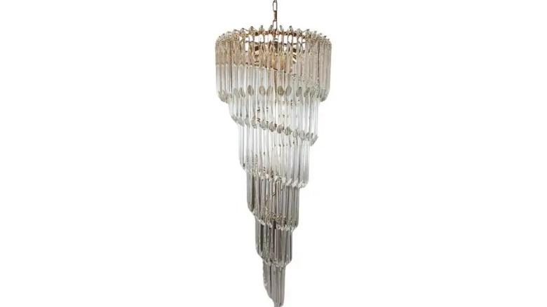 A murano glass waterfall chandelier.